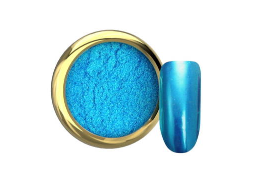 niebieski pyłek do paznokci